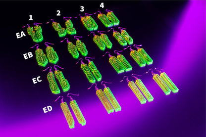 Personalised Circuit Earrings — UV Glow
