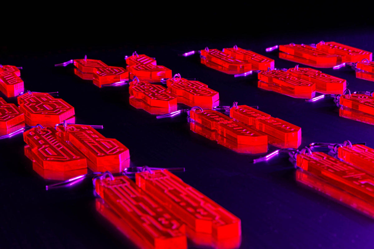 Personalised Circuit Earrings — UV Glow