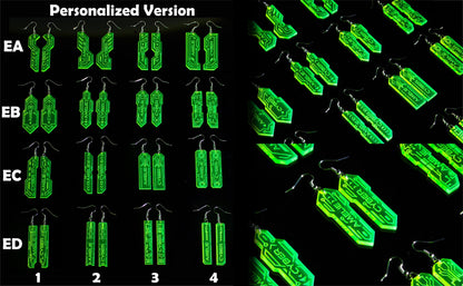 Personalised Circuit Earrings — UV Glow