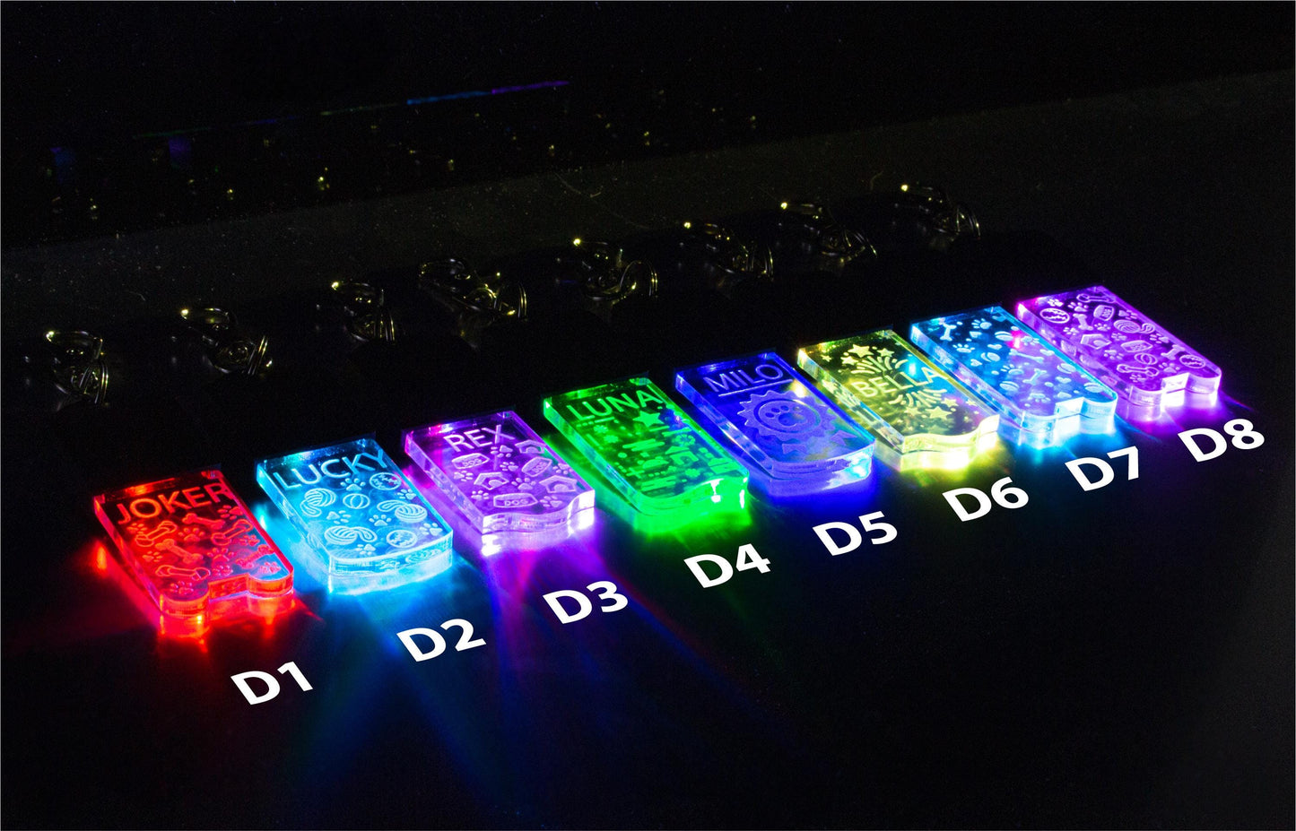 LED Dog/Cat Tag Keychain
