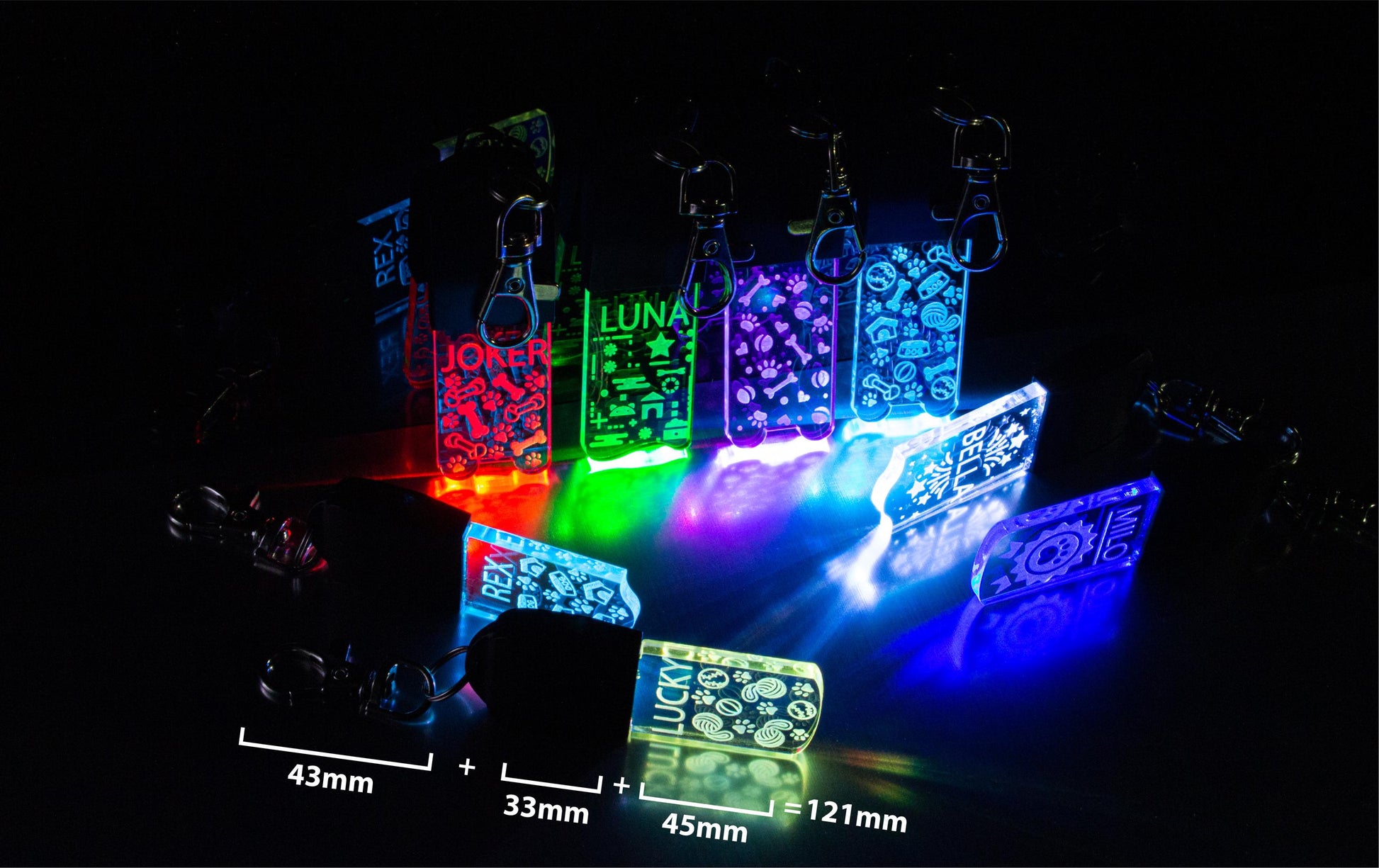 LED Dog/Cat Tag Keychain