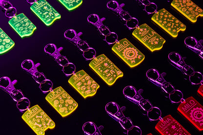 Customizable UV Glow Dog ID Tag | Personalized