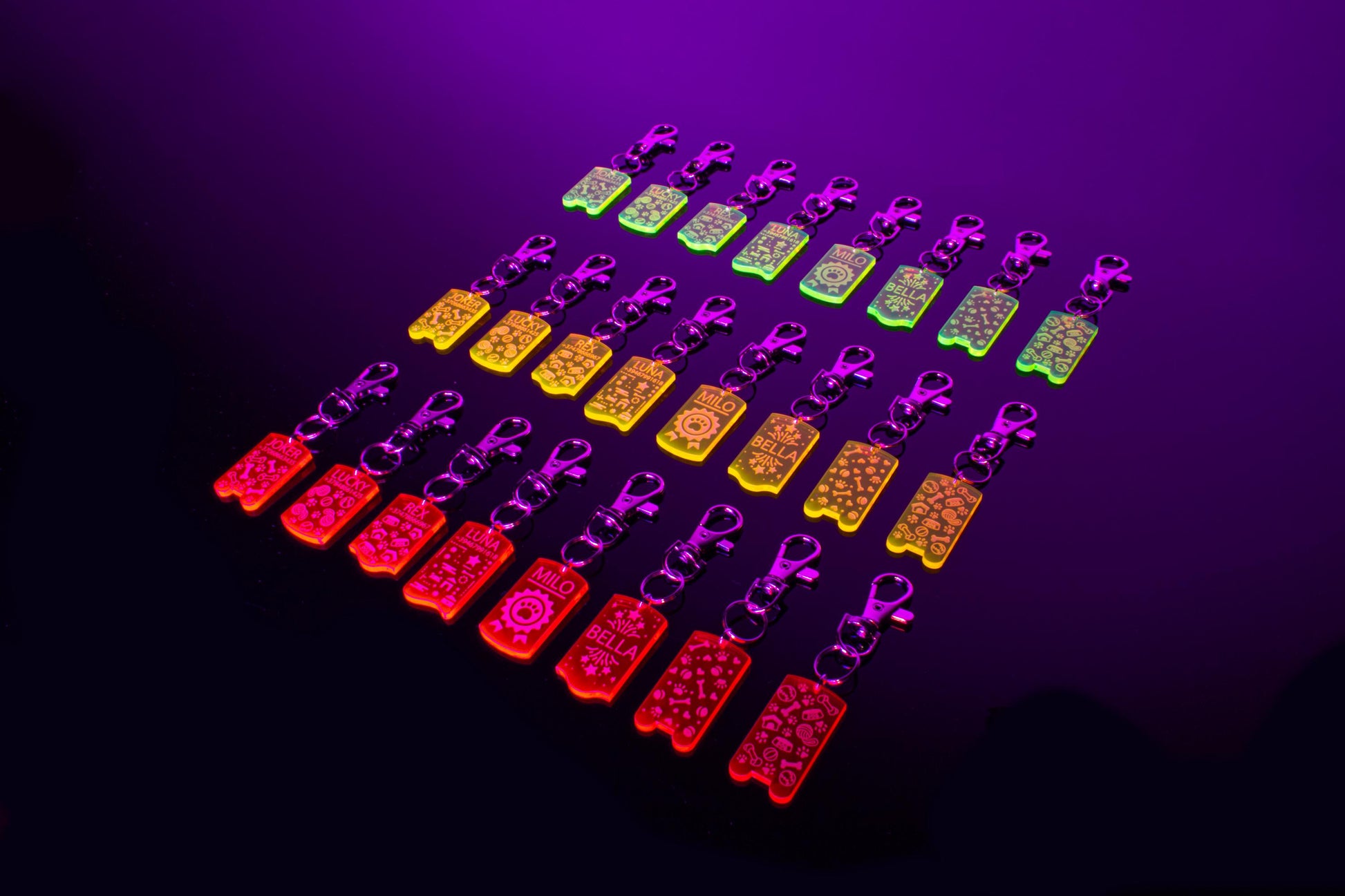 Customizable UV Glow Dog ID Tag | Personalized