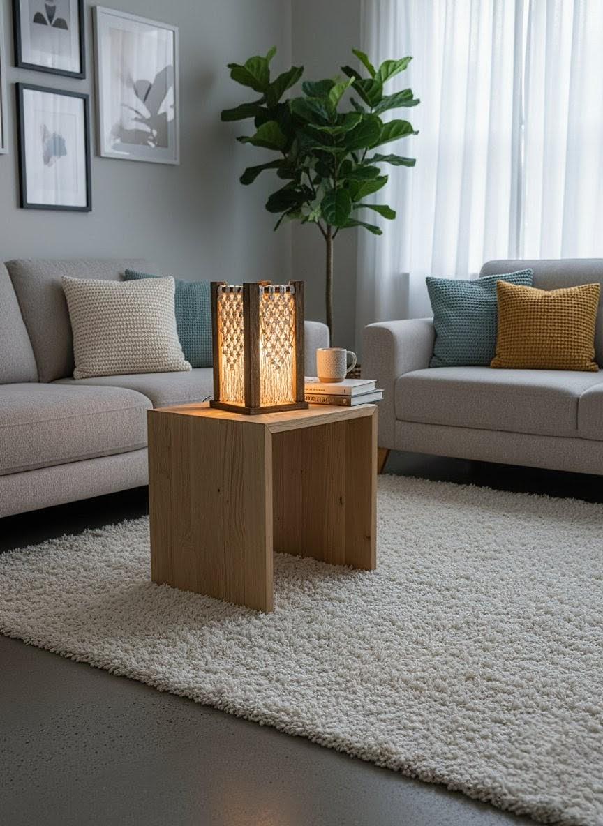 Cozy Macrame Table Lamp | Bohemian Style
