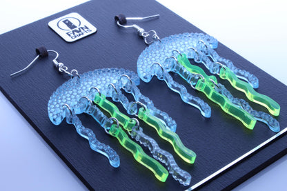 Colorful Partying Jellyfish Earrings | Handmade