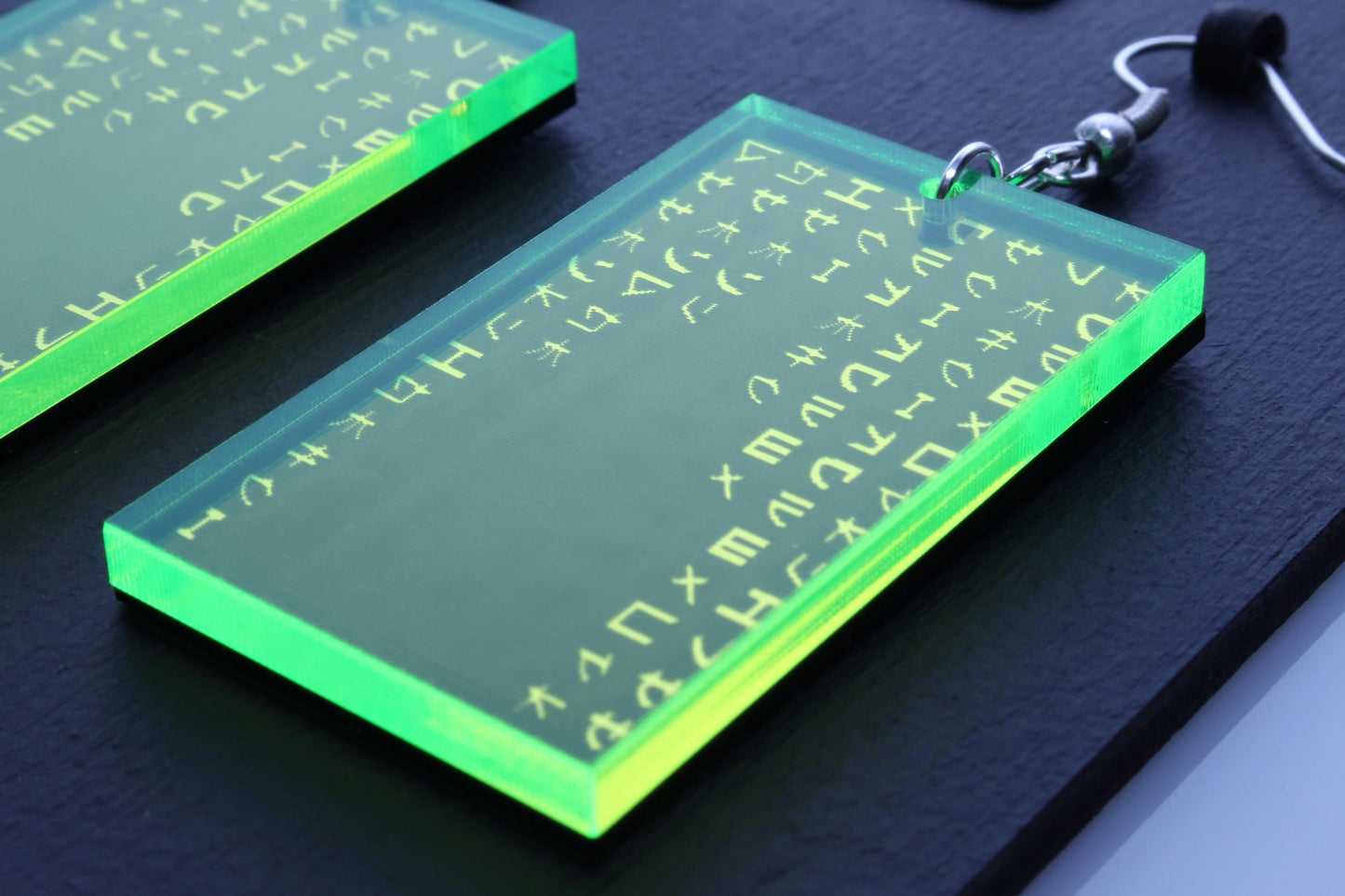 Green Code Earrings | Cyberpunk Style