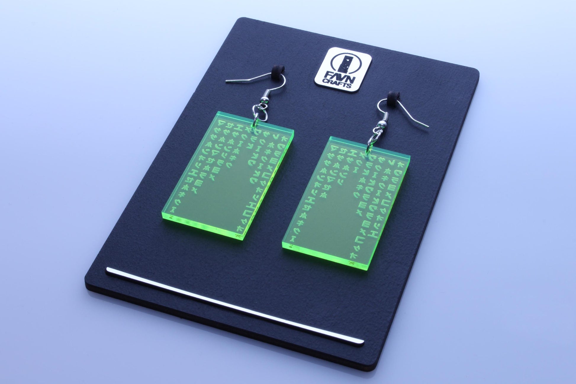 Green Code Cyber Earrings | Cyberpunk Style