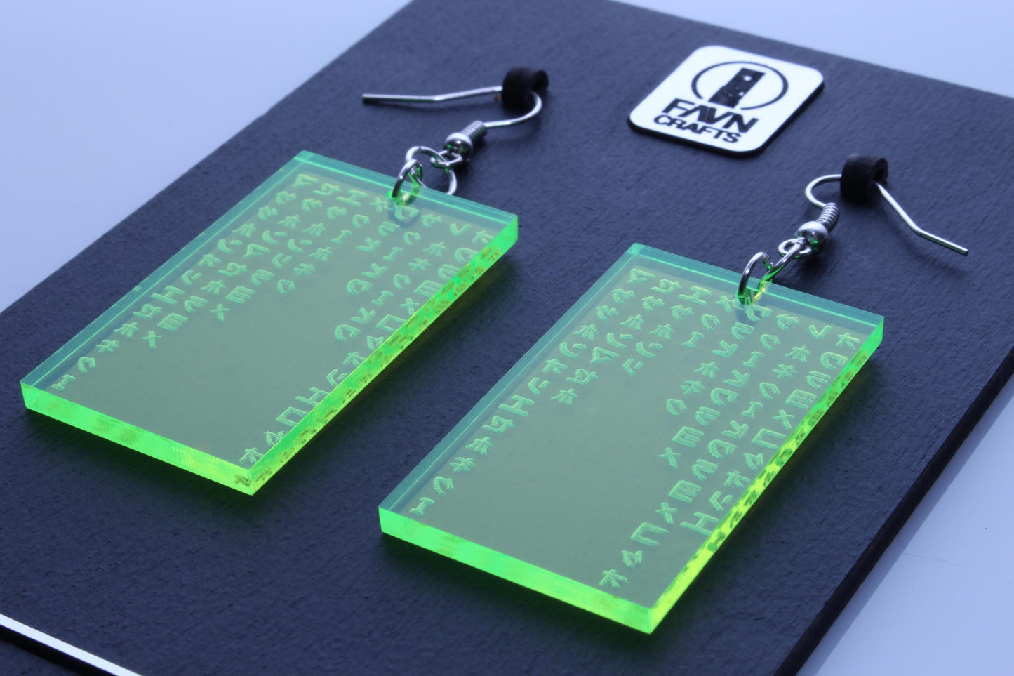 Green Code Cyber Earrings | Cyberpunk Style