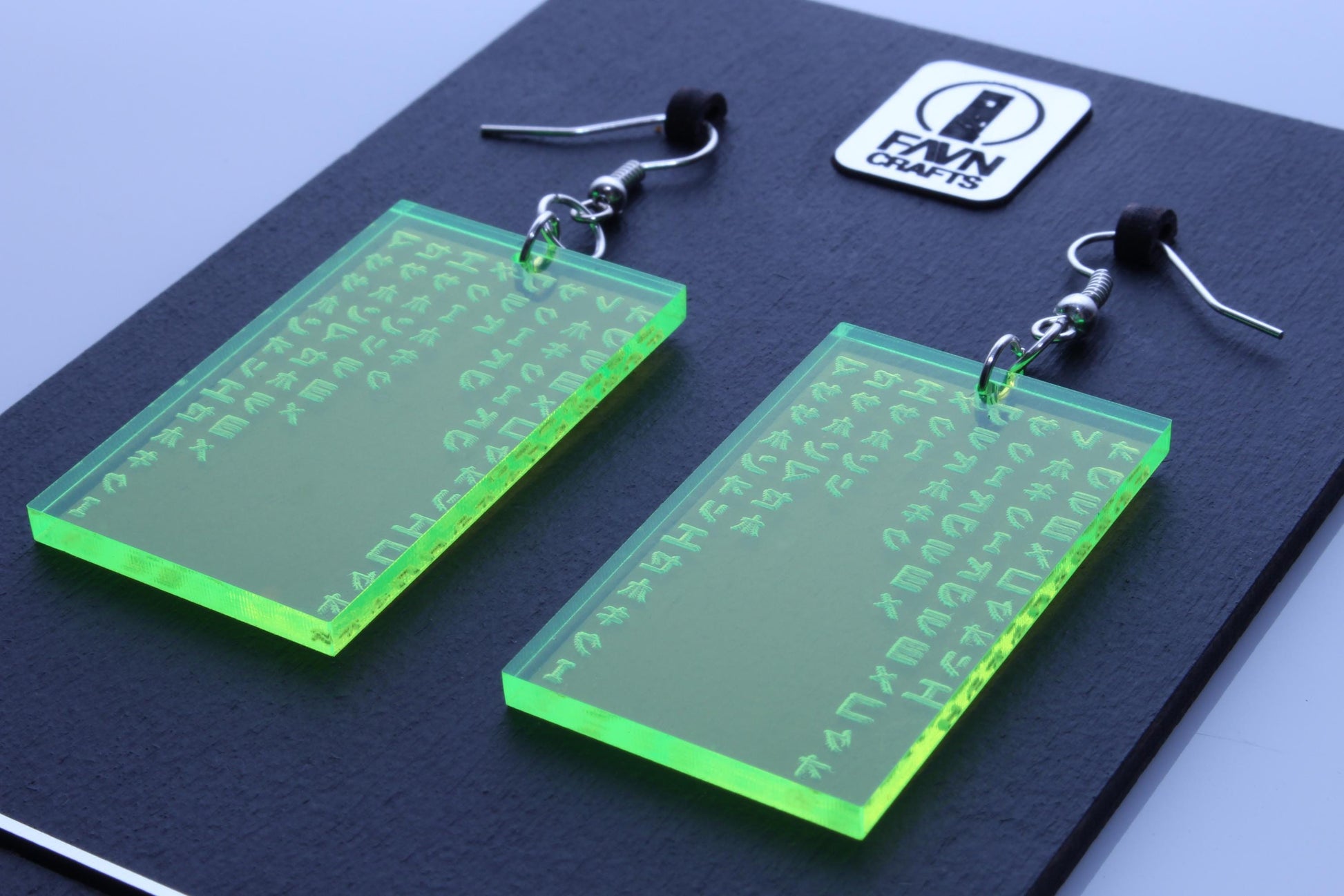 Green Code Cyber Earrings | Cyberpunk Style