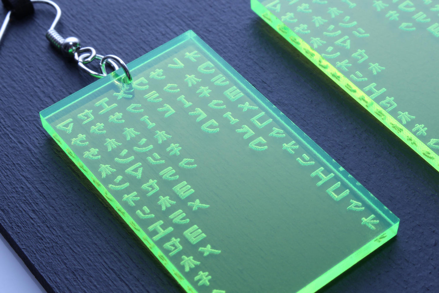 Green Code Cyber Earrings | Cyberpunk Style