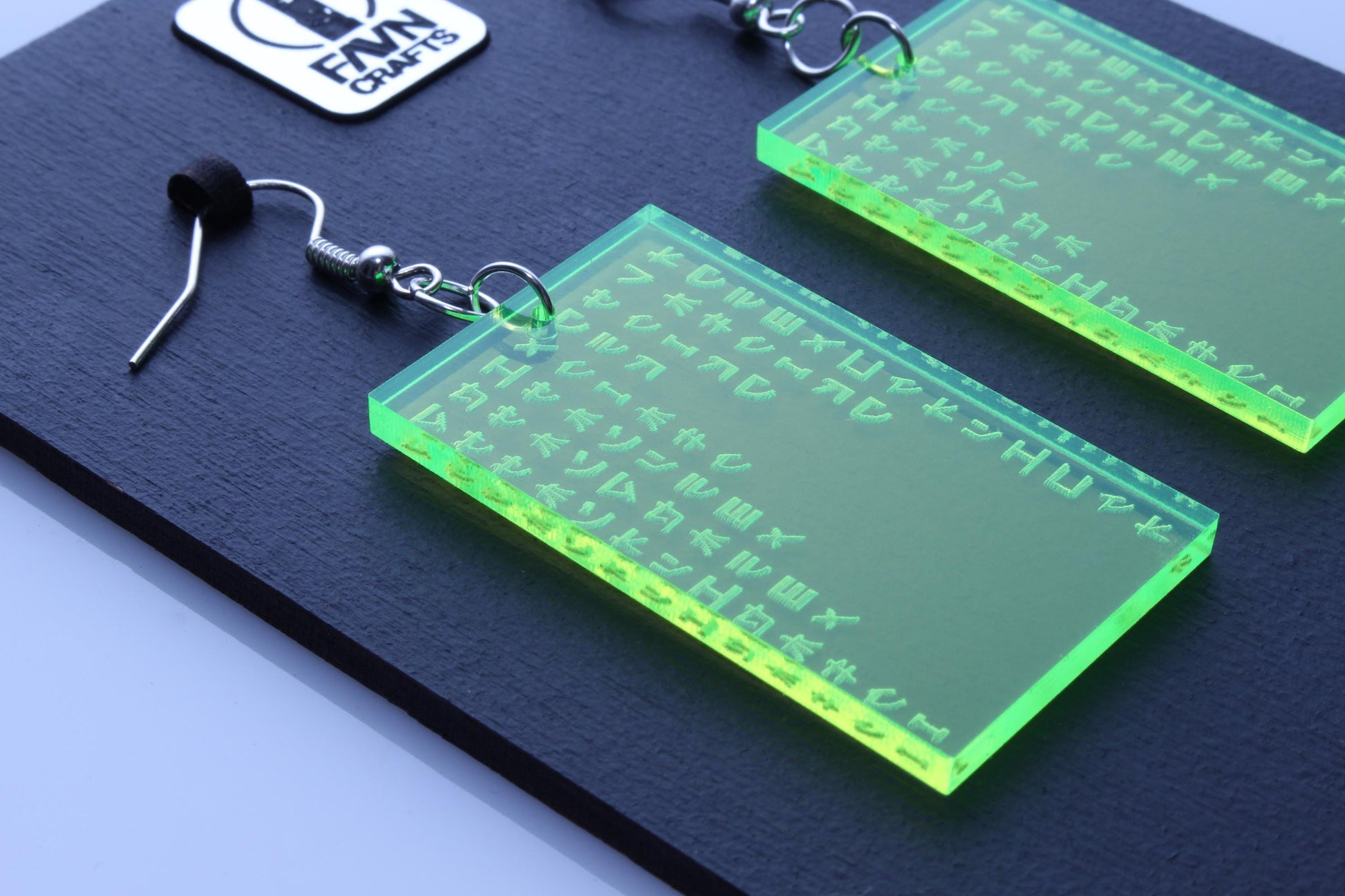 Green Code Cyber Earrings | Cyberpunk Style