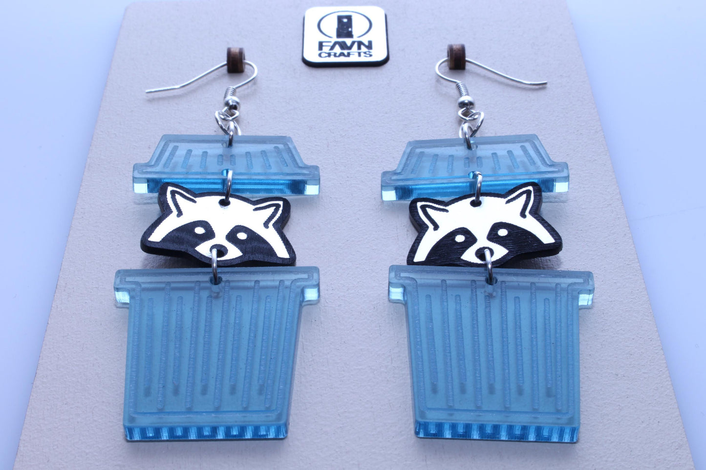 Raccoon Trash Can Earrings