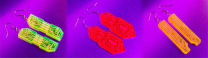 Personalised Circuit Earrings — UV Glow