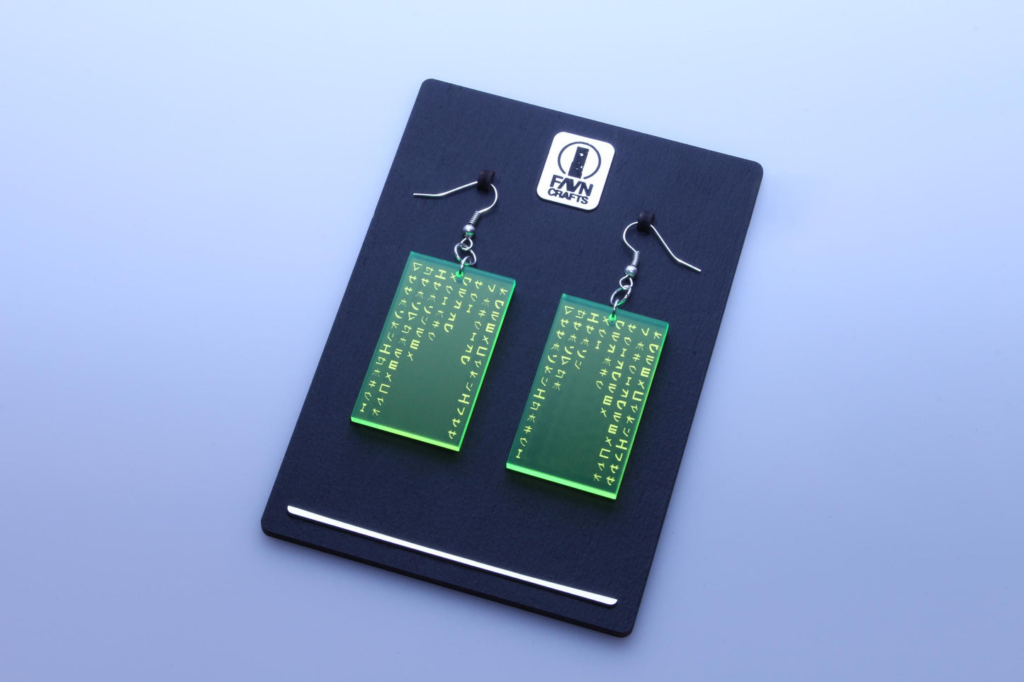 Green Code Earrings | Cyberpunk Style