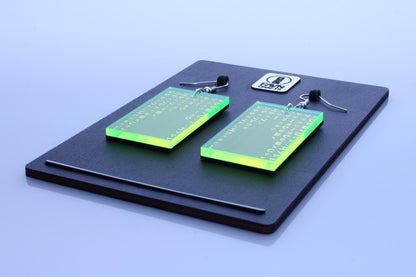 Green Code Earrings | Cyberpunk Style