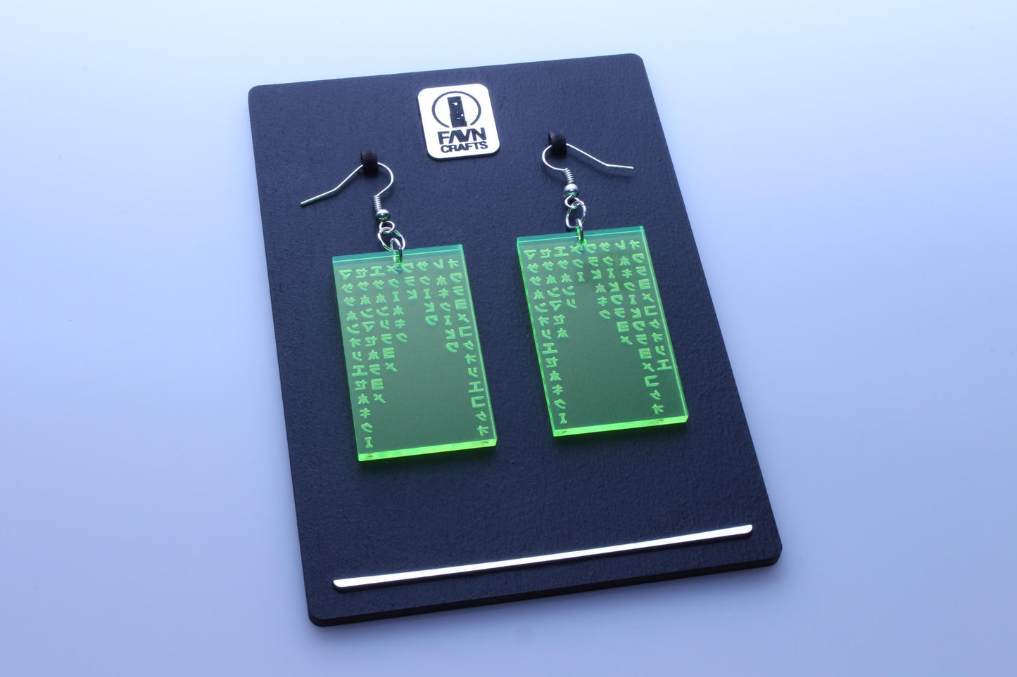 Green Code Cyber Earrings | Cyberpunk Style