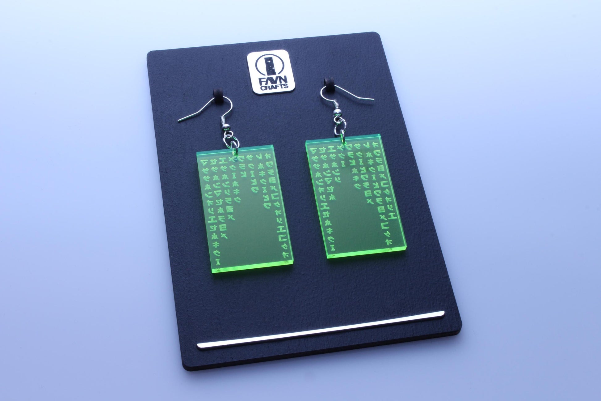 Green Code Cyber Earrings | Cyberpunk Style