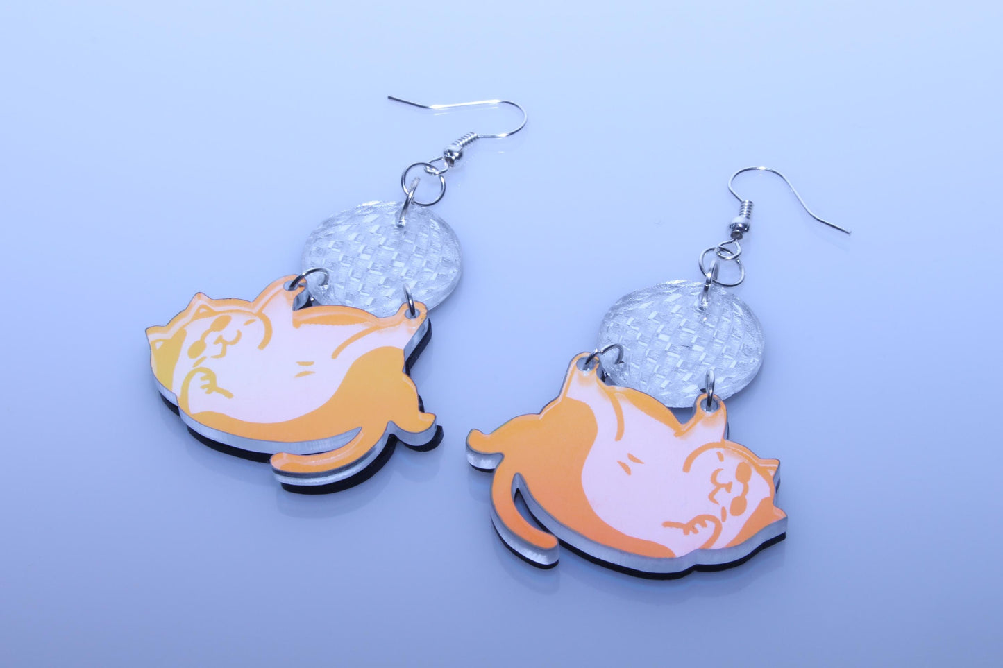 Disco Cat Iridescent Acrylic Earrings | Retro Disco Style