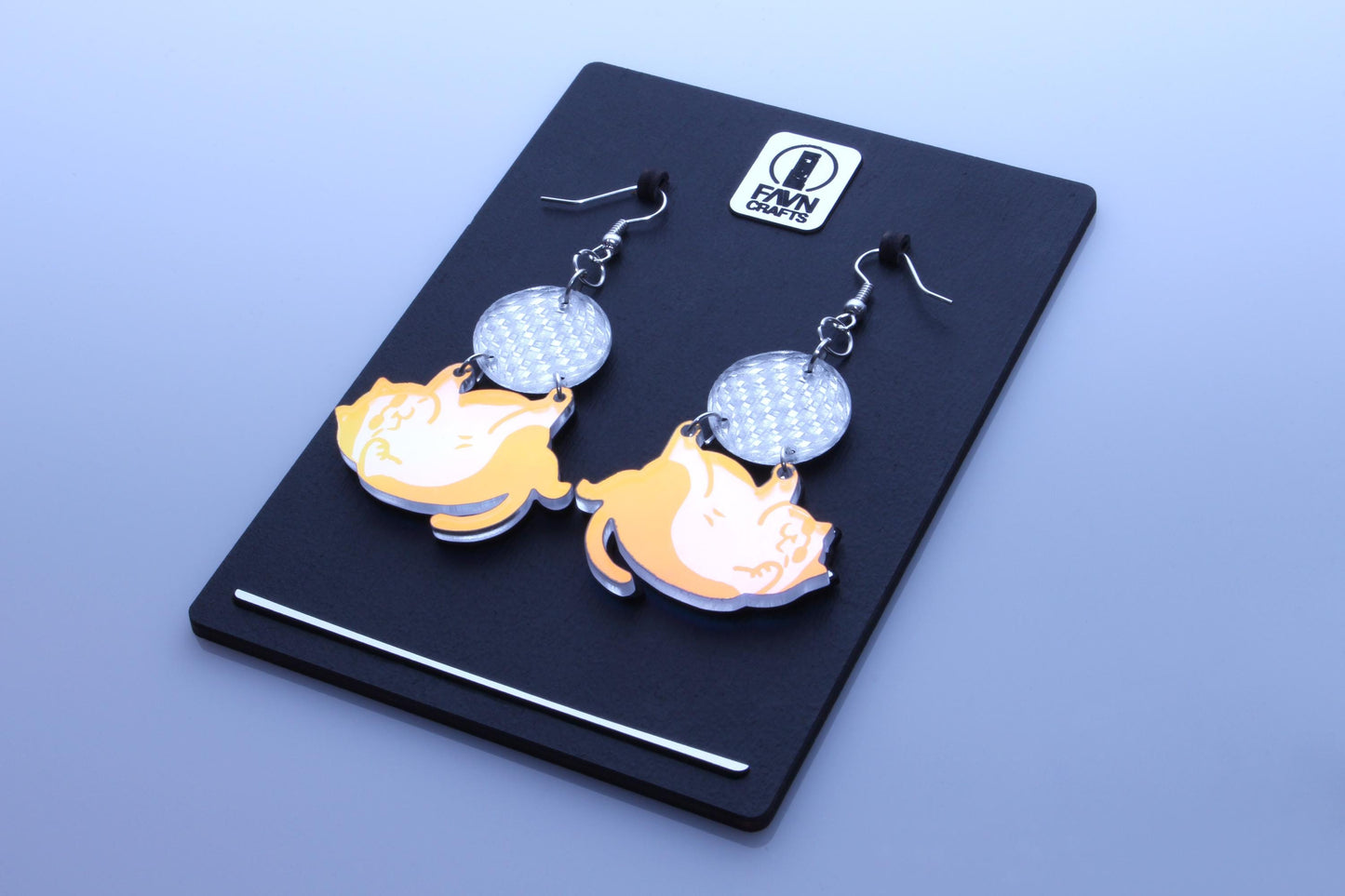 Disco Cat Iridescent Acrylic Earrings | Retro Disco Style