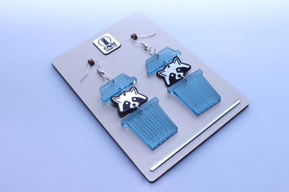 Raccoon Trash Can Earrings