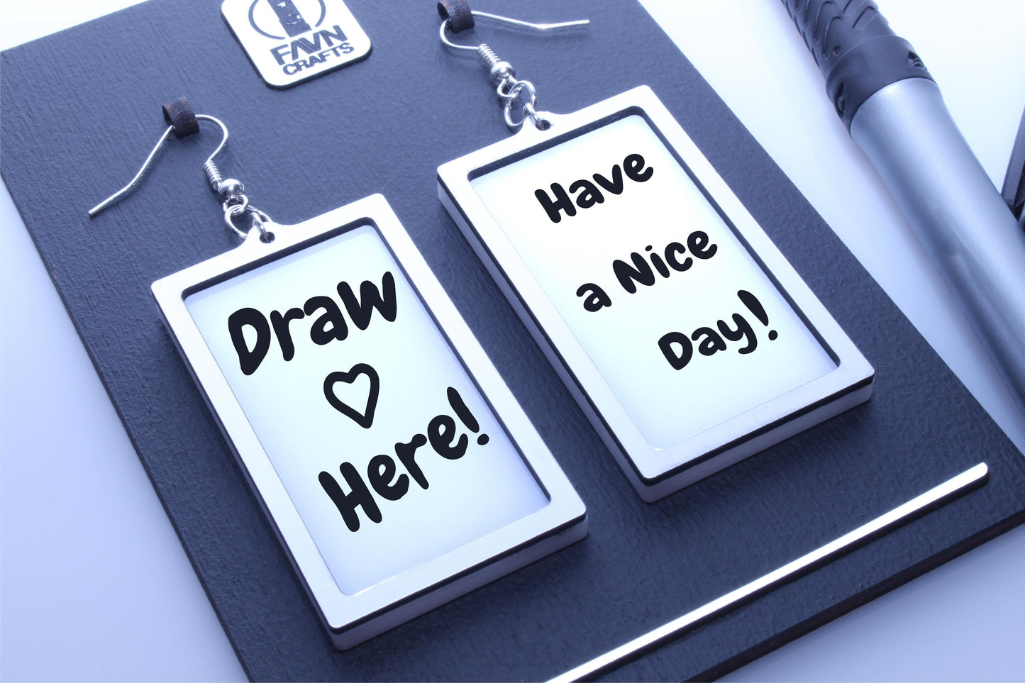 Message Board Dangle Earrings