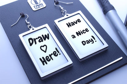 Message Board Dangle Earrings