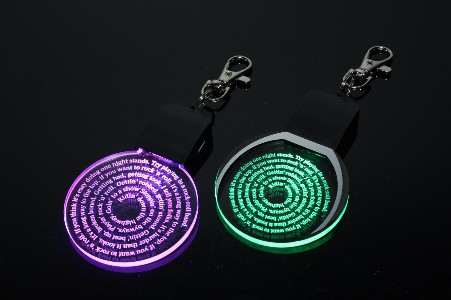 Personalized LED Keychain with Custom Song Lyrics | Personalized