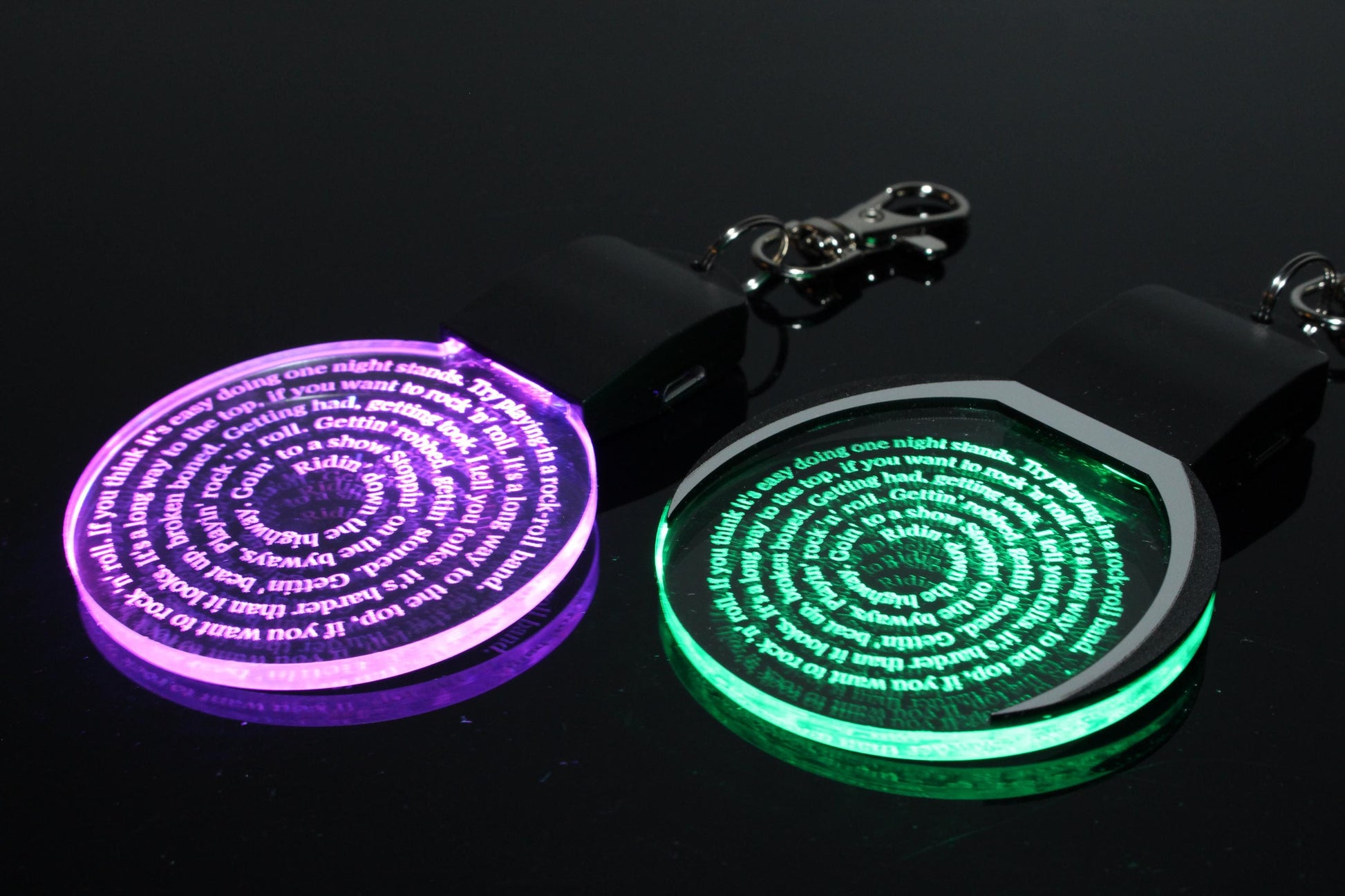 Personalized LED Keychain with Custom Song Lyrics | Personalized
