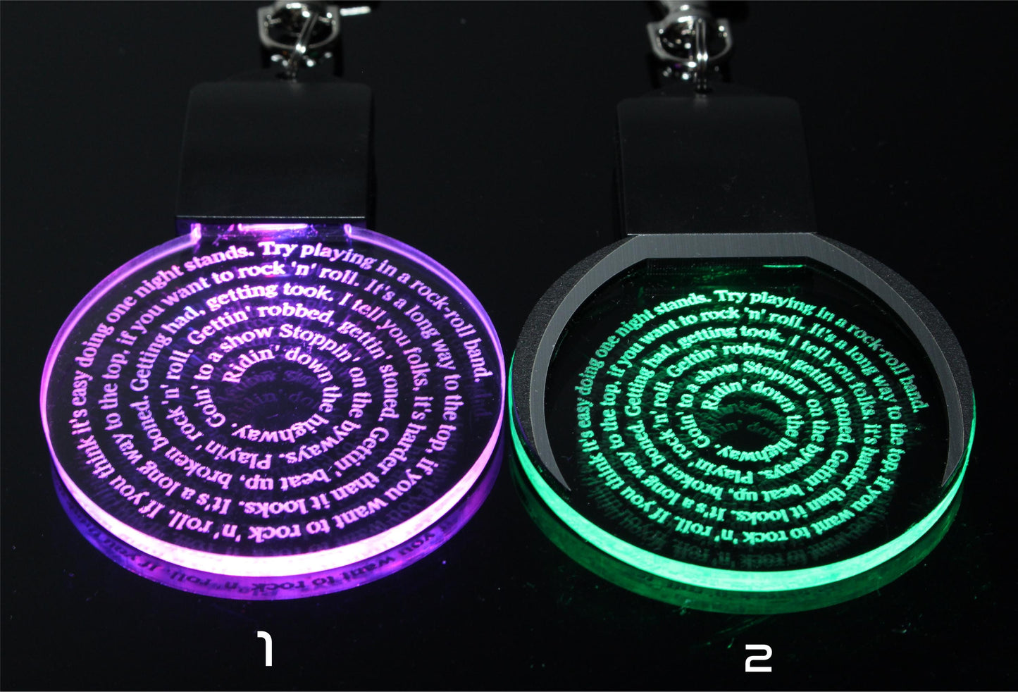 Personalized LED Keychain with Custom Song Lyrics | Personalized