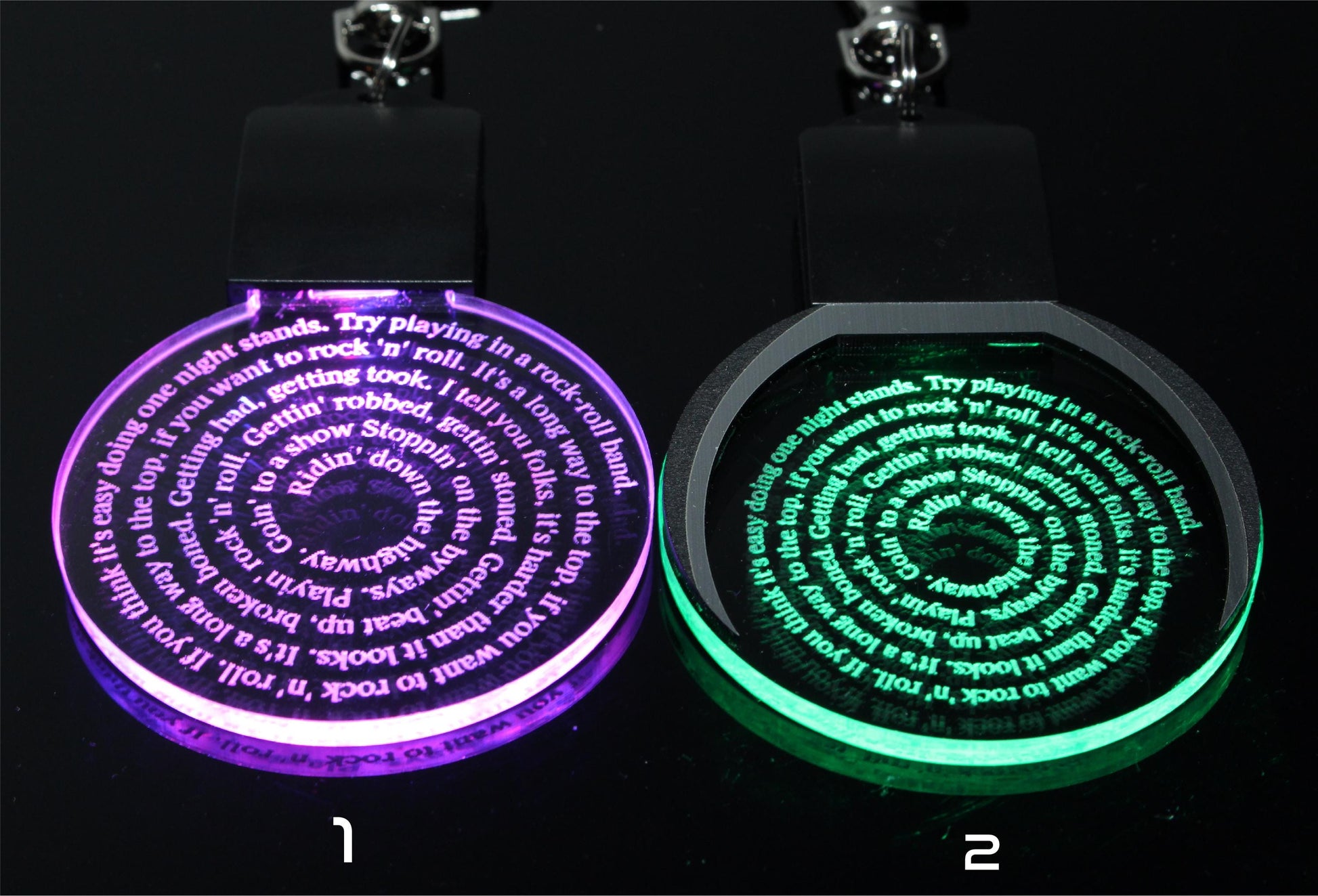 Personalized LED Keychain with Custom Song Lyrics | Personalized