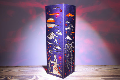 Samurai Laser-Cut-Lampe — Japanische Tischleuchte
