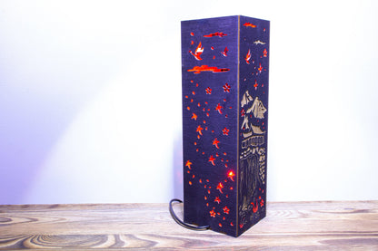 Samurai Laser-Cut-Lampe — Japanische Tischleuchte