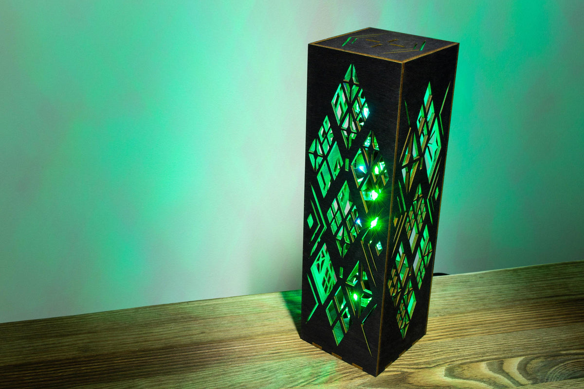 Rhombus Wood Lamp — Cyber Desk Light