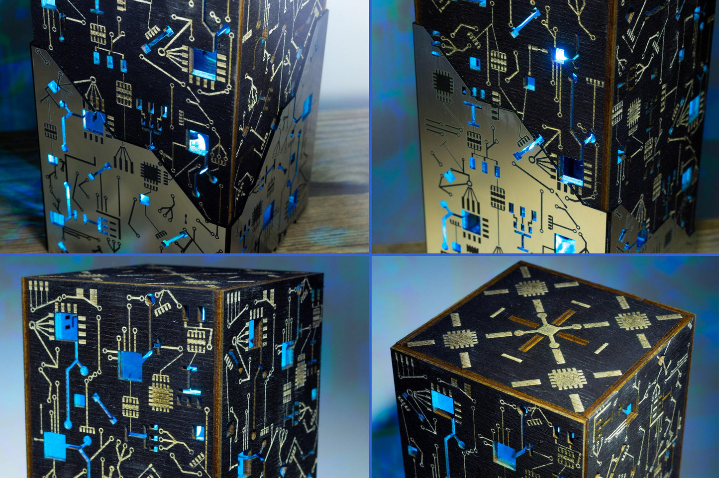 Metal-Look Cyber Lamp — Circuit Night Light