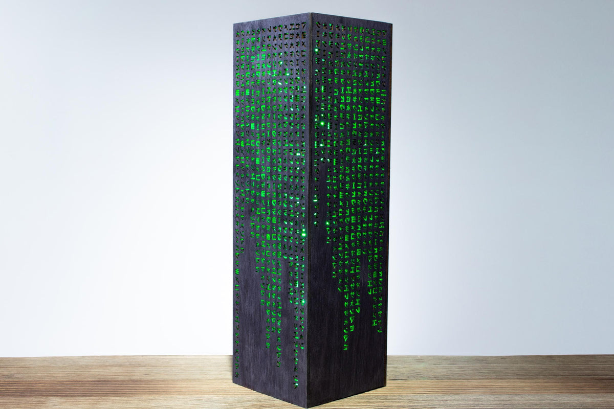Green Code Lamp — Falling Code Night Light