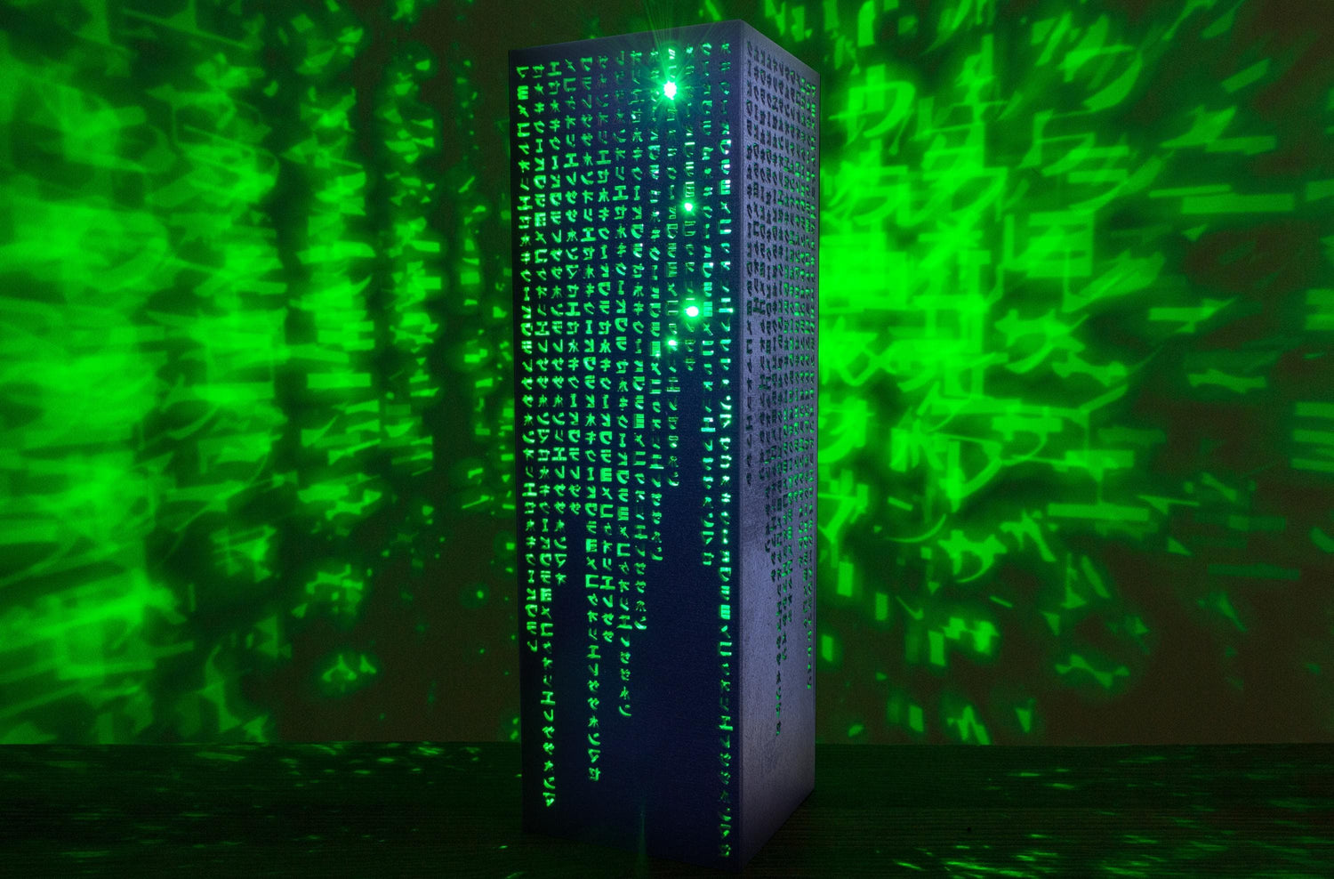 Green Code Lamp — Falling Code Night Light
