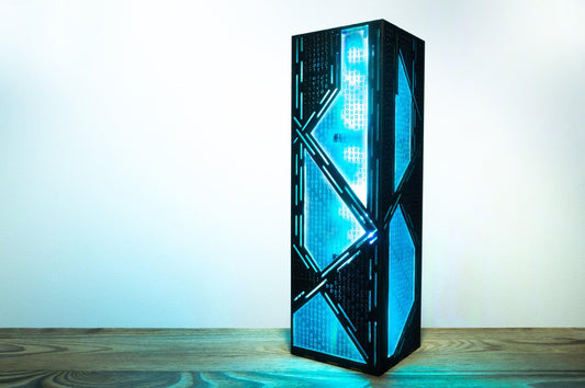 Binary Code Lamp | Falling Numbers | Cyber Style Night Lamp | Lantern Gift For Programmer Gamer Gaming Room | IT Coding Decoration