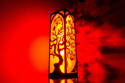 Gothic Table Lamp — Medieval Wood Light