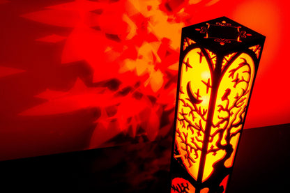 Gothic Table Lamp — Medieval Wood Light