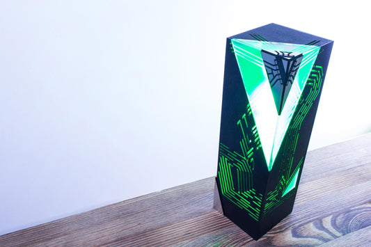 Cyberpunk Geometric Desk Lamp – RGB LED Gaming Room Decor, Coder Night Light