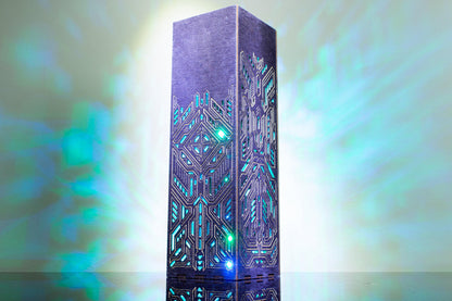 Futuristic Table Lamp | Cyberpunk LED Light, Gaming Room Decor