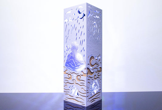 Handcrafted Poseidon Lamp: Greek God Decor, RGB Color Changing Light