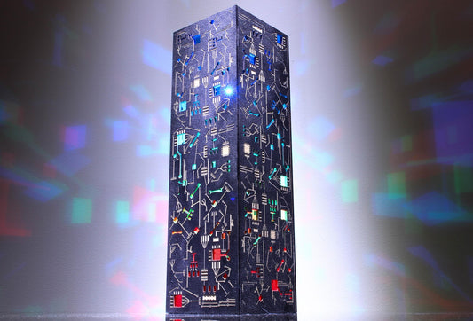 Cyberpunk Circuit Board Lamp | Rectangular Prism Night Light, Sci-fi LED Art