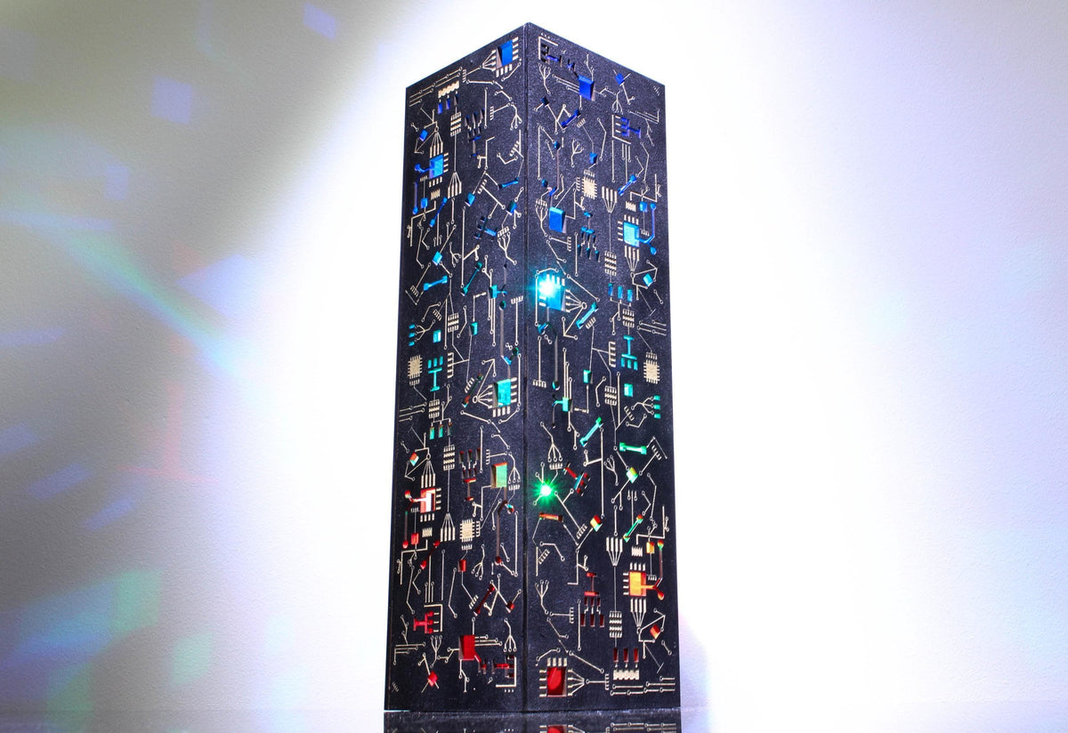 Circuit Board Prism Lamp — Sci-Fi Light