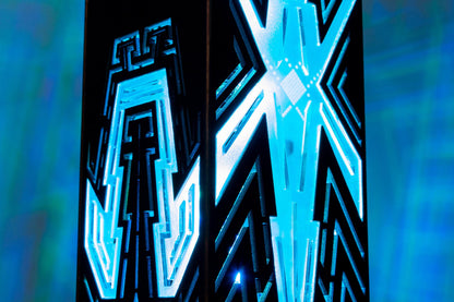 Neon Crystal Night Light | Handmade Cyberpunk Style Wooden Lamp