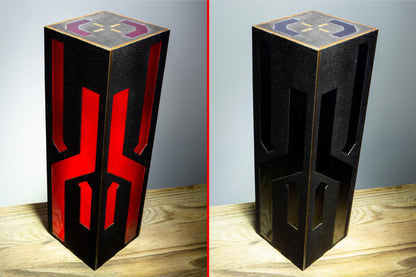 Black Neon Lines Night Lamp | Wood & Plastic, Gamer Decor