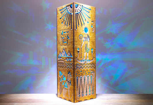 Egyptian Mythology Night Lamp - God Of The Sun Ra, Deities, Pyramids, Hieroglyphs and Obelisk | Ancient Egypt Design Accent light