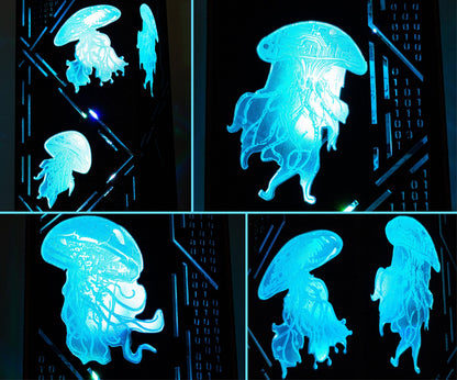 Cyber Jellyfish Lamp — Binary Code Light