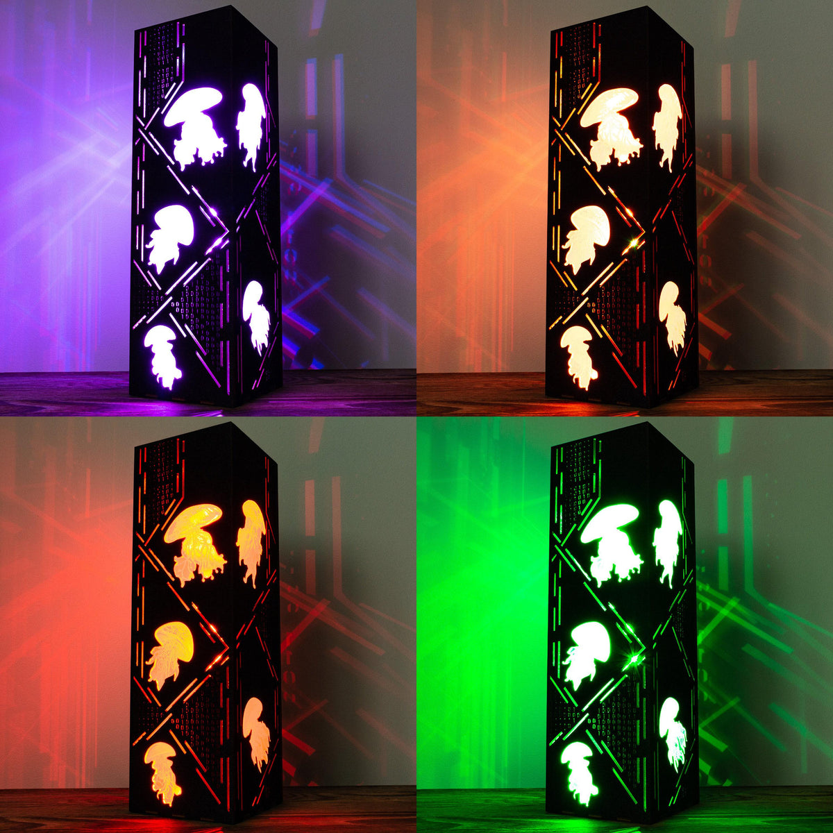 Cyber Jellyfish Lamp — Binary Code Light