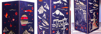Samurai Laser-Cut-Lampe — Japanische Tischleuchte